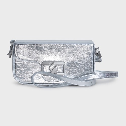 Мини-сумка женская серебряная LEGIT