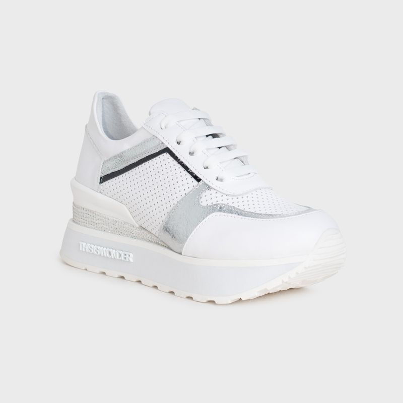 Кросівки жіночі біло-срібні LEGIT, 40
