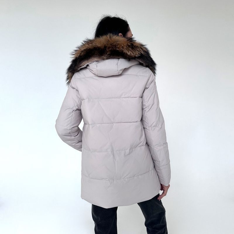 Пуховик жіночий бежевий Hailuozi, 2XL